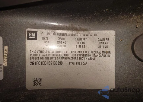 2011 Chevrolet Camaro 2Lt from USA, damaged, VIN 2G1FC1ED4B9130299